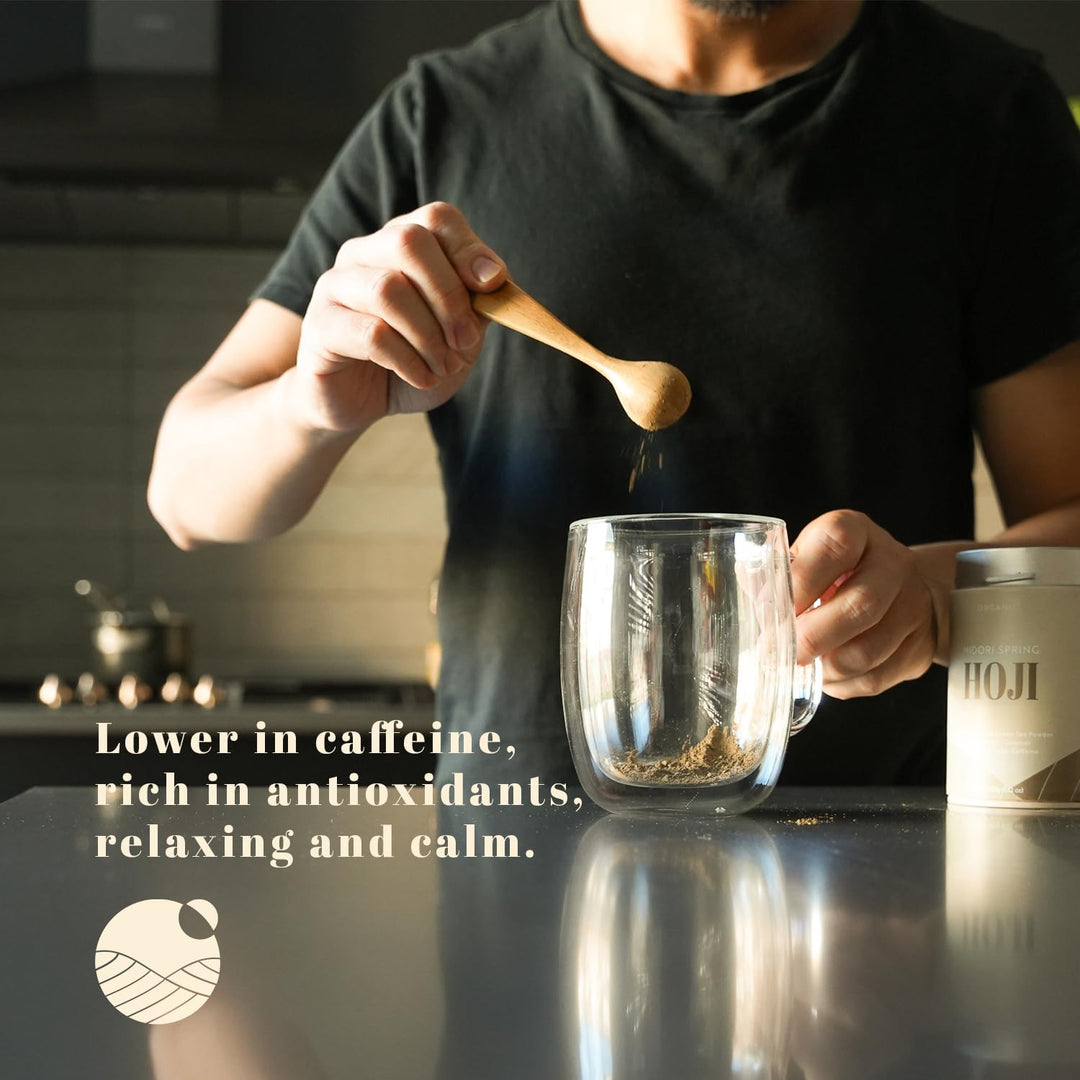 Midori Spring – Organic Hojicha Powder – Roasted Green Tea – Smooth Roast – Antioxidant rich low caffeine