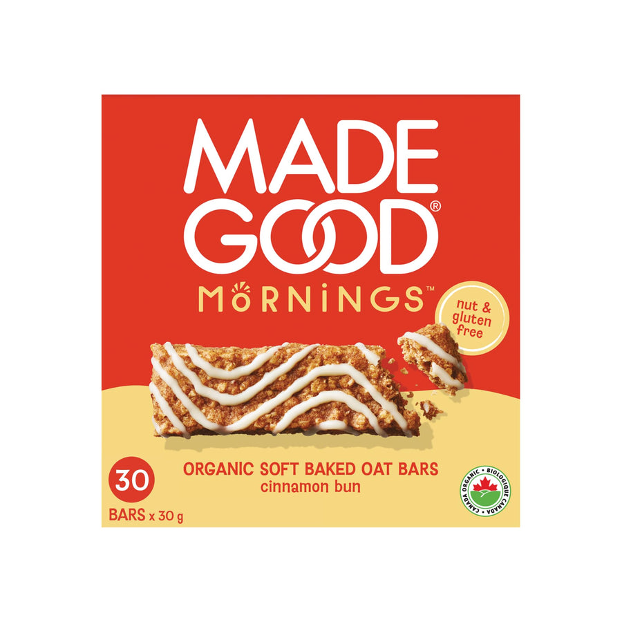 MadeGood – Mornings Soft Baked Breakfast Bar – Cinnamon Bun – 30 x 30g