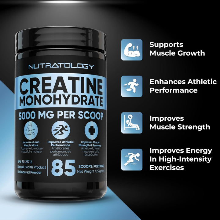 Pure – Creatine Monohydrate Powder – 425 g, 85 Servings