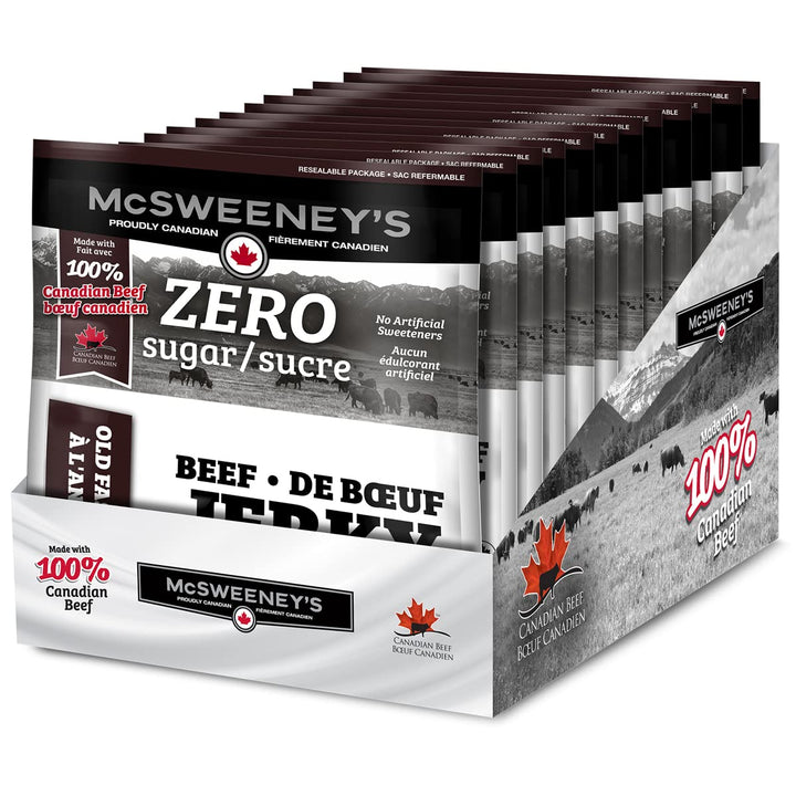 McSweeney's – Old Fashioned Beef Jerky ZERO Sugar – Sugar Free, Gluten Free, Keto – 70g x 12