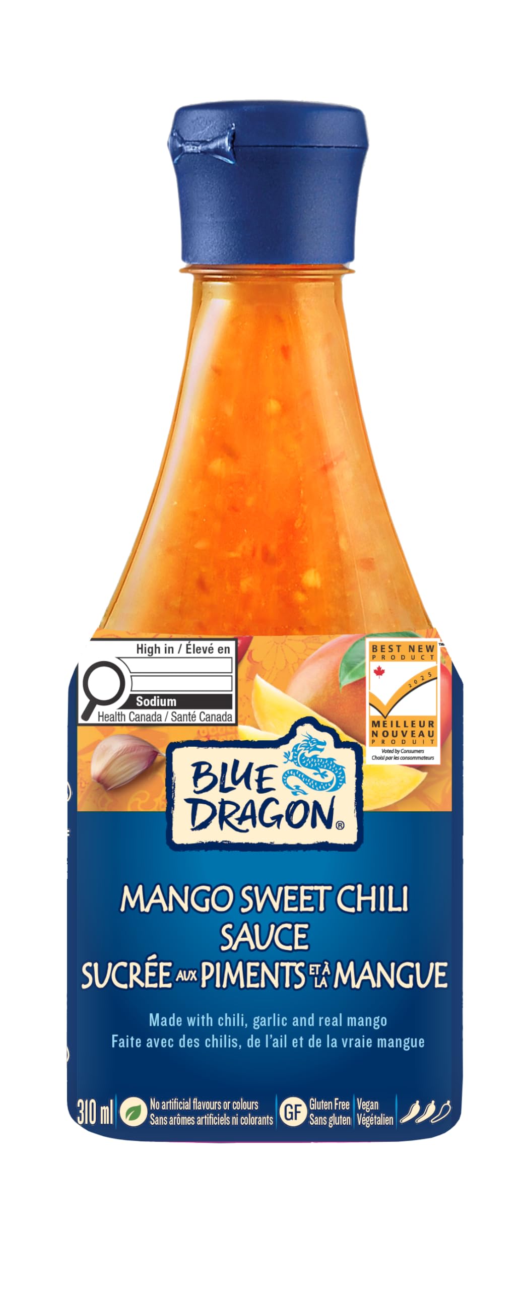 Blue Dragon Mango Sweet Chili Sauce 2 x 310ml – Real Mango & Thai Chilies, Non-GMO - Canadian Distribution - Ships Free Within Canada on Orders Above CAD $199