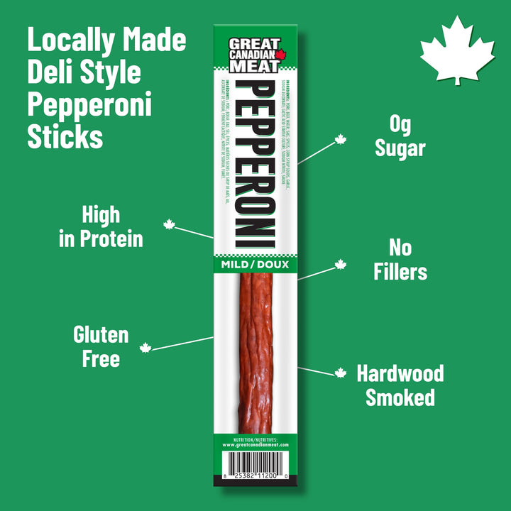 Great Canadian Meat – Mild Pepperoni Sticks – 18 x 22g