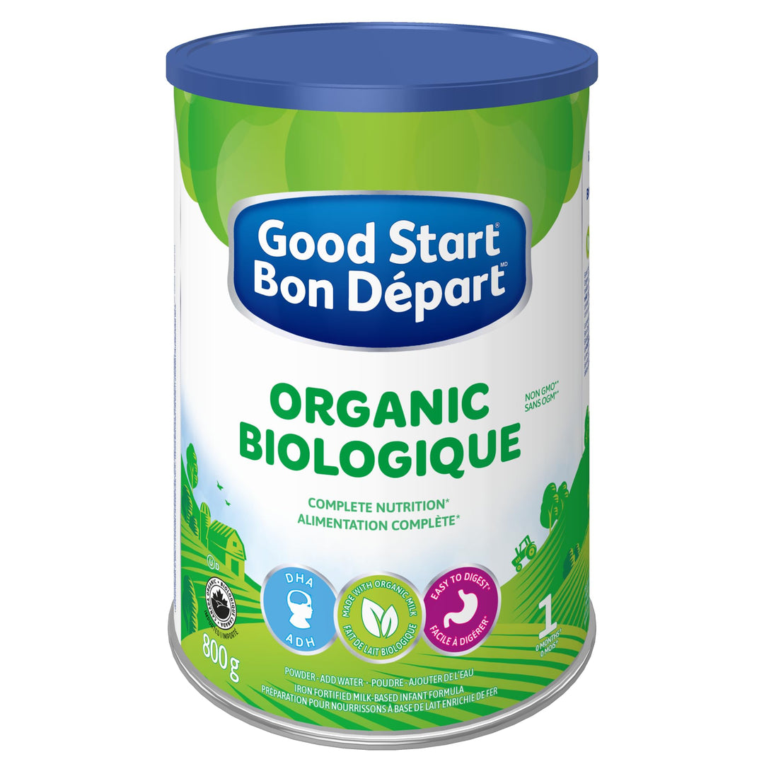 Good Start Organic Iron Fortified Milk-Based Infant Formula Powder, 800g - Canadian Distribution - Ships Free Within Canada on Orders Above CAD $199