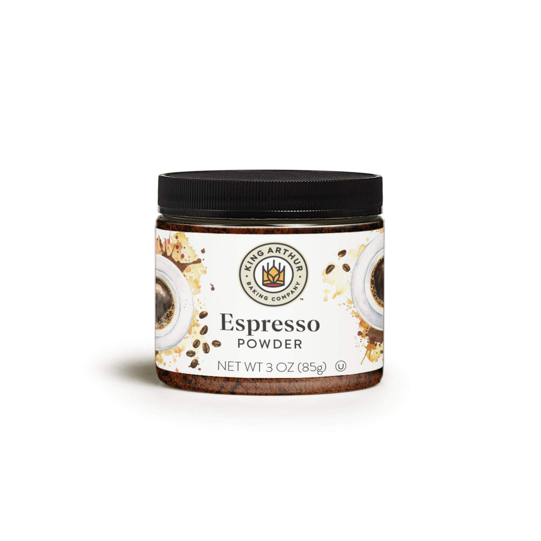 Jar of King Arthur Espresso Powder on a white background