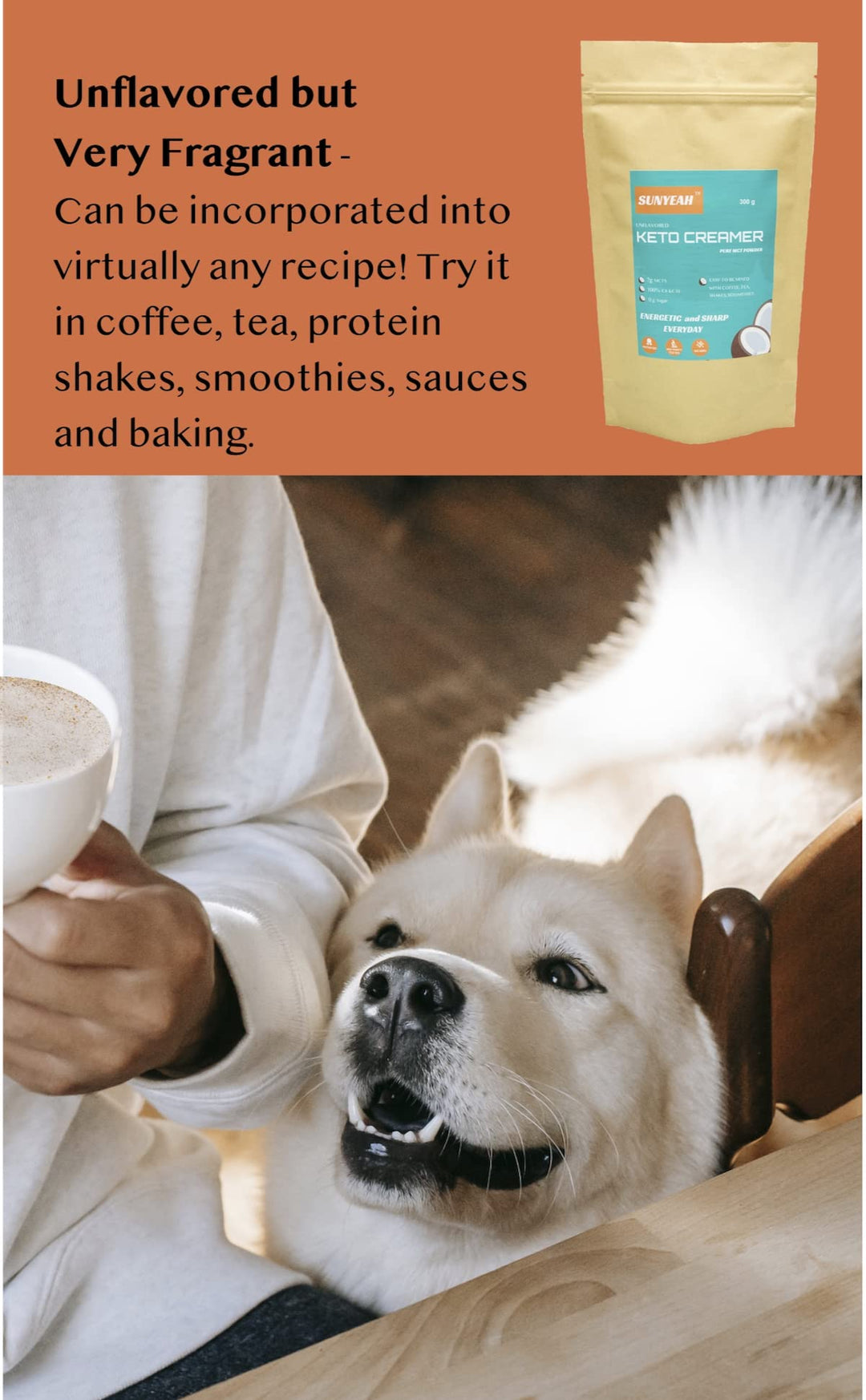 SUNYEAH – MCT Oil Powder – Unflavoured – 300g – Pure C8 C10