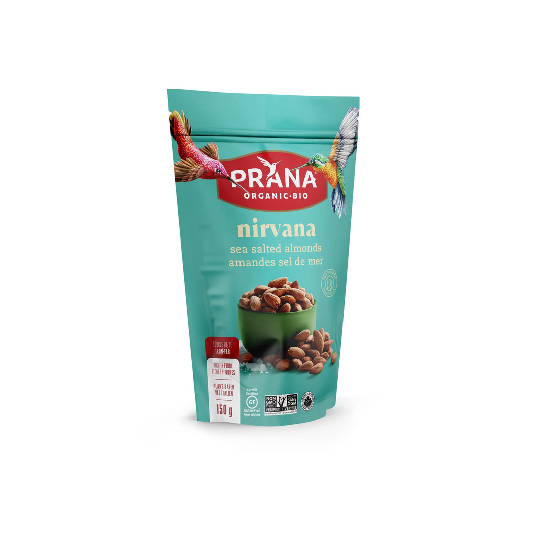 Prana Organic Nirvana Sea Salted Almonds – 2 x 150g - Canadian Distribution - Ships Free Within Canada on Orders Above CAD $199