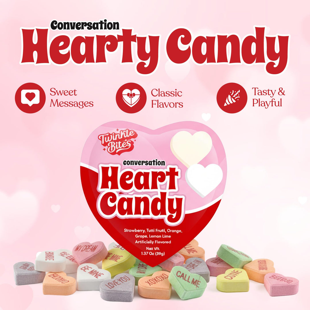 Sachets de 15 cœurs à messages pour la Saint-Valentin – Sachets en forme de cœur remplis de petits messages sucrés – 5 délicieuses saveurs – Bonbons en vrac en forme de cœur – 37 g par sachet