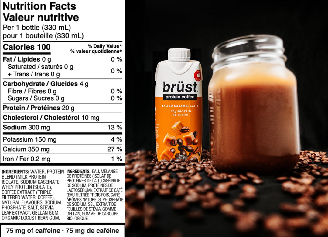 Brüst – Protein Coffee – Salted Caramel Latte – 330mL x 12