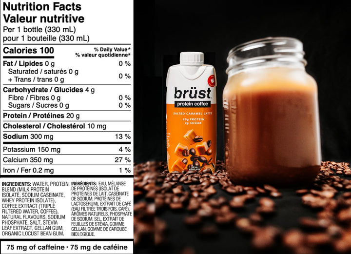 Brüst – Protein Coffee – Salted Caramel Latte – 330mL x 12