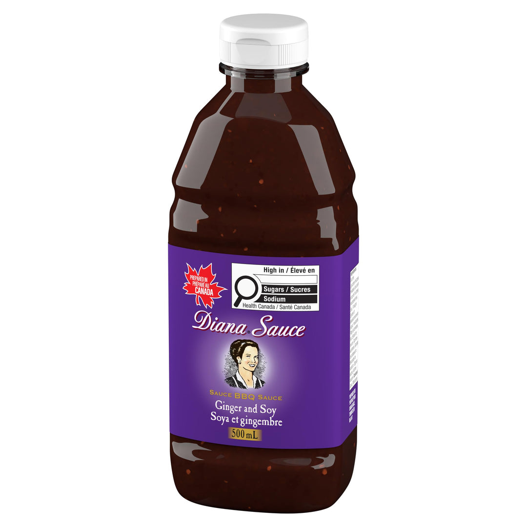 Diana Ginger and Soy BBQ Sauce – 500 mL Bottle for Grilling and Marinating - Canadian Distribution - Ships Free Within Canada on Orders Above CAD $199