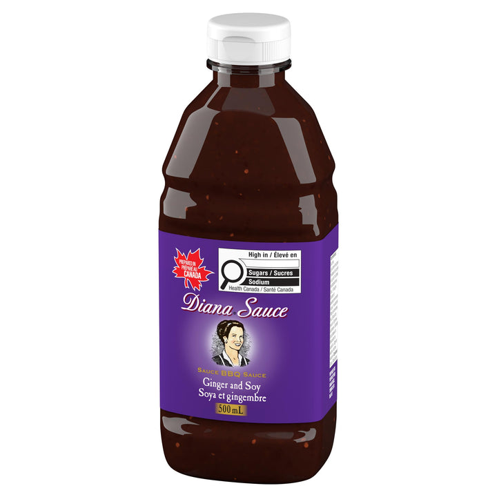 Diana Ginger and Soy BBQ Sauce – 500 mL Bottle for Grilling and Marinating - Canadian Distribution - Ships Free Within Canada on Orders Above CAD $199