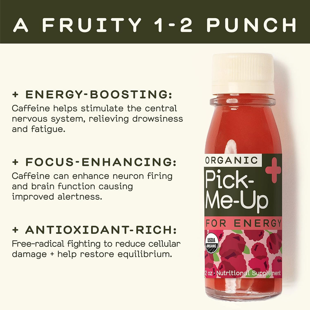 Greenhouse Juice – Pick Me Up Wellness Shots – Yerba Mate and Green Tea – 12 × 60mL