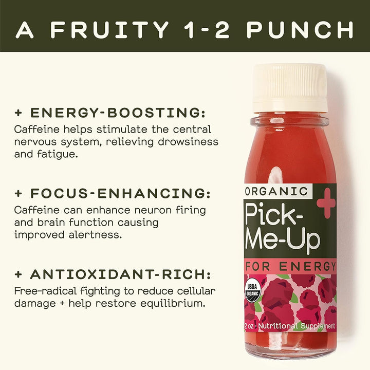 Greenhouse Juice – Pick Me Up Wellness Shots – Yerba Mate and Green Tea – 12 × 60mL