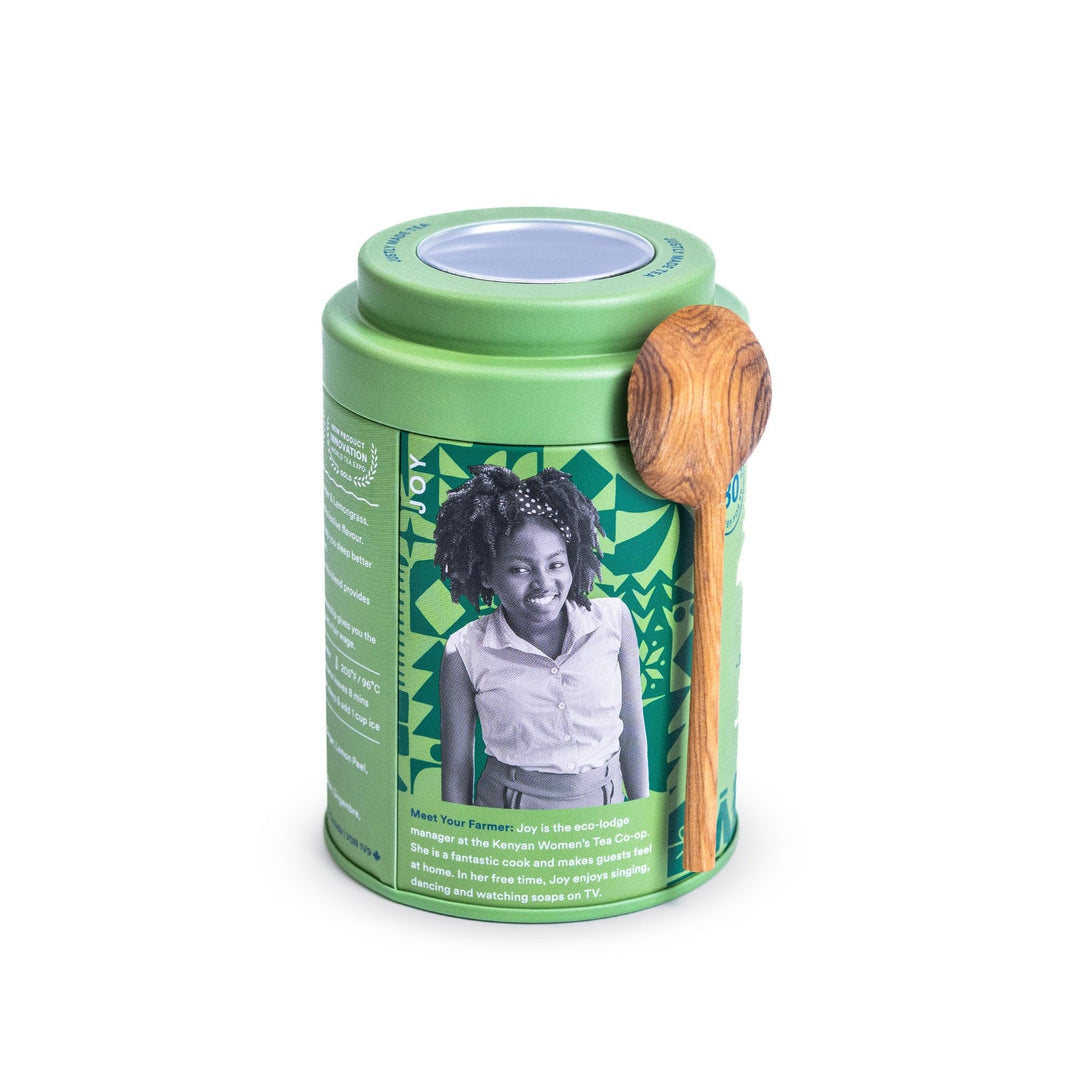 JusTea Starry Night Loose Leaf Herbal Tea | 70g Tin with Carved Spoon | 40+ Servings | Caffeine-Free | Fair Trade & Organic - Canadian Distribution - Ships Free Within Canada on Orders Above CAD $199