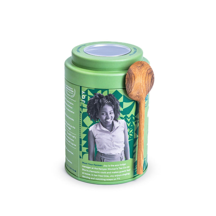 JusTea Starry Night Loose Leaf Herbal Tea | 70g Tin with Carved Spoon | 40+ Servings | Caffeine-Free | Fair Trade & Organic - Canadian Distribution - Ships Free Within Canada on Orders Above CAD $199