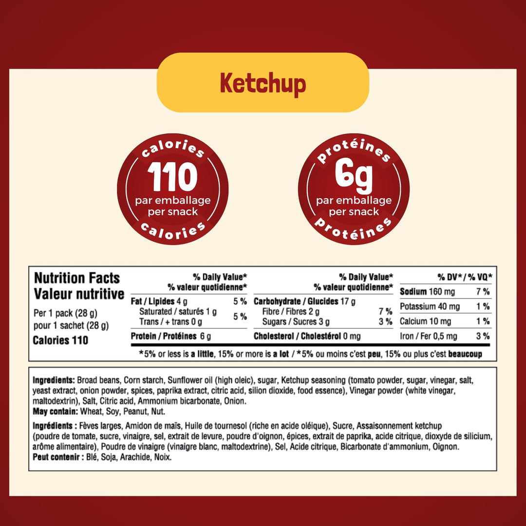 GoBeanz – Crunchy Broad Beans – Ketchup – 24 × 28 g