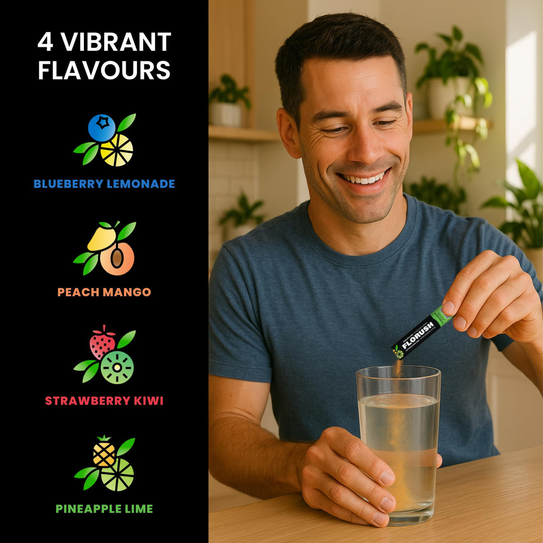 FloRush – Energy Drink Hydration Powder – Variety Pack – 48 Sachets
