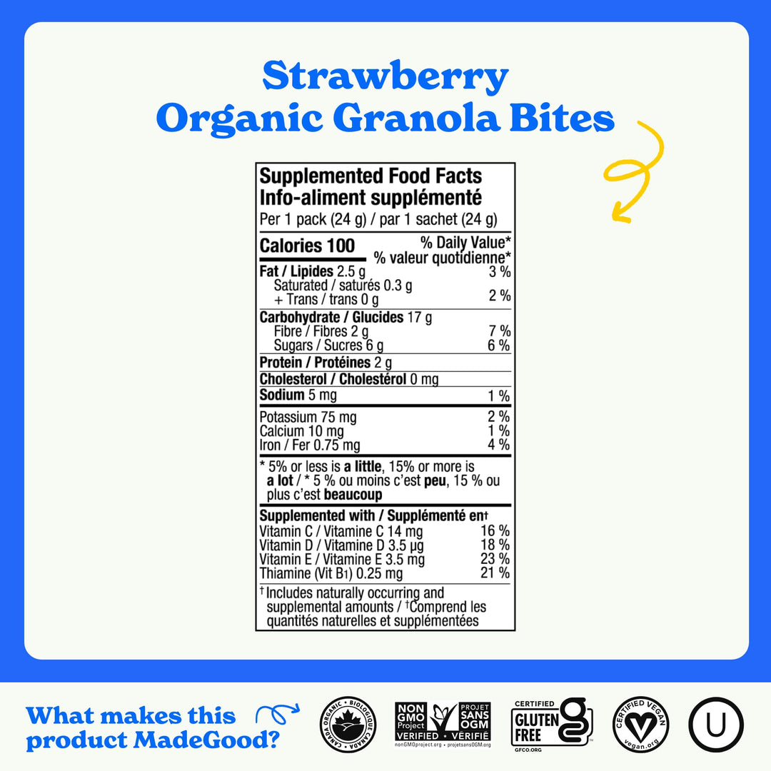 MadeGood – Strawberry Granola Bites – 28 Pack
