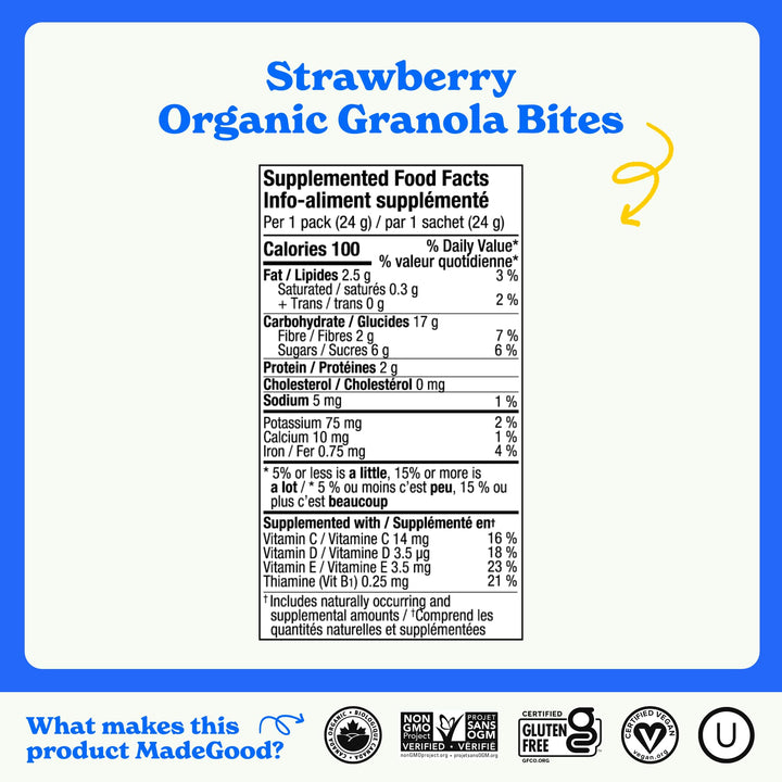 MadeGood – Strawberry Granola Bites – 28 Pack