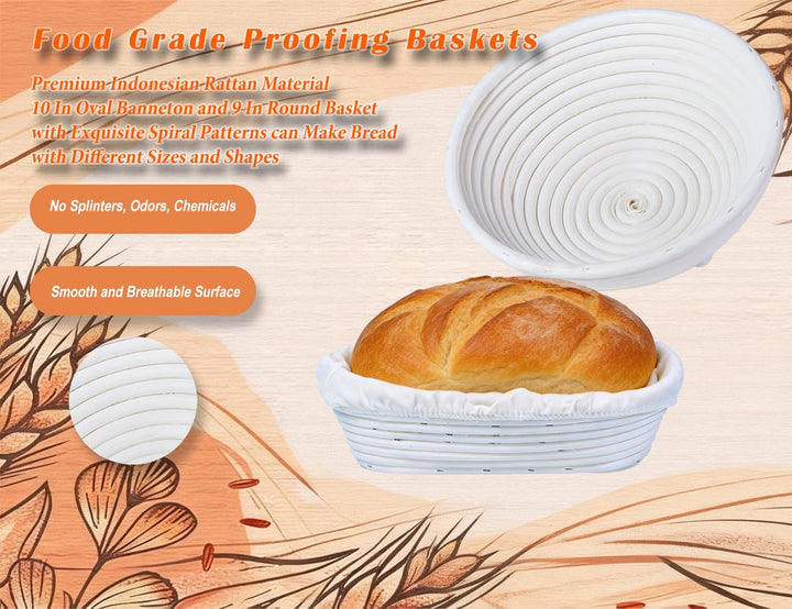 Complete Sourdough Baking Kit with Banneton Baskets and Professional Tools - Canadian Distribution - Ships Free Within Canada on Orders Above CAD $199