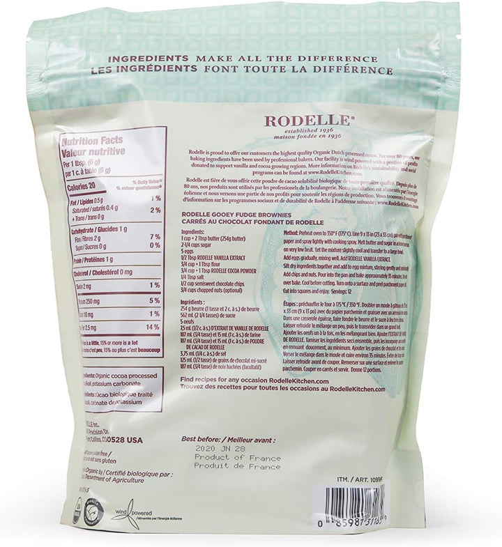 Rodelle - Baking Cocoa - Organic - Dutch Processed - 700 g