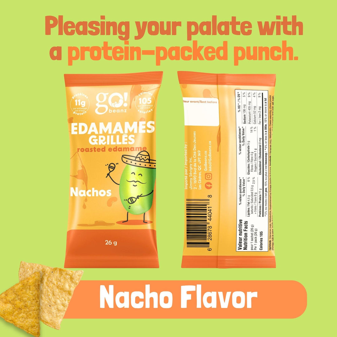 GoBeanz – Crunchy Roasted Edamame – Tasty Nachos – 20 Packs