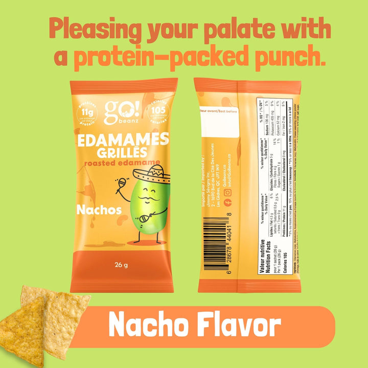 GoBeanz – Crunchy Roasted Edamame – Tasty Nachos – 20 Packs