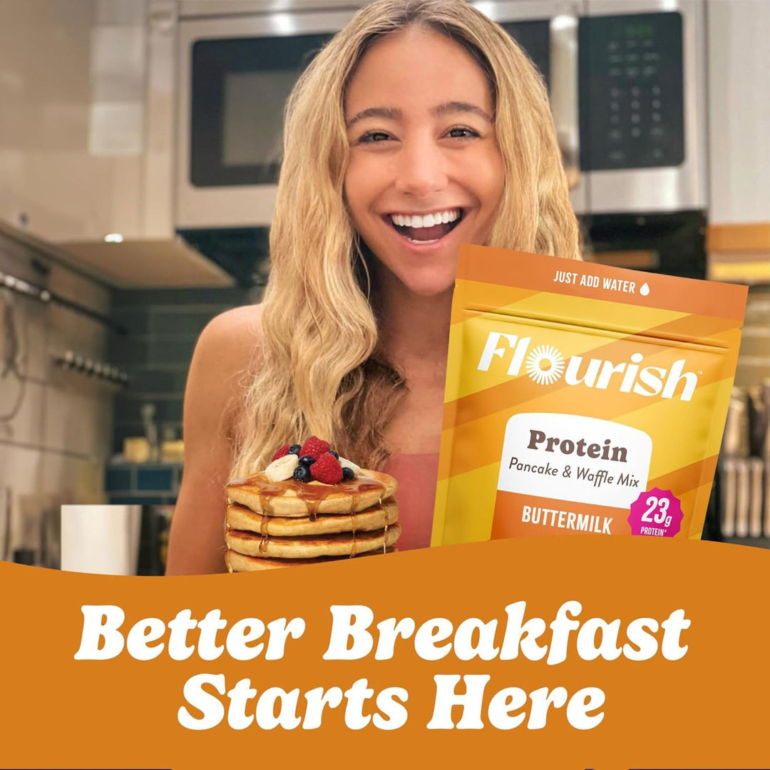 Flourish – Protein Pancake & Waffle Mix – Buttermilk – 430g x 2