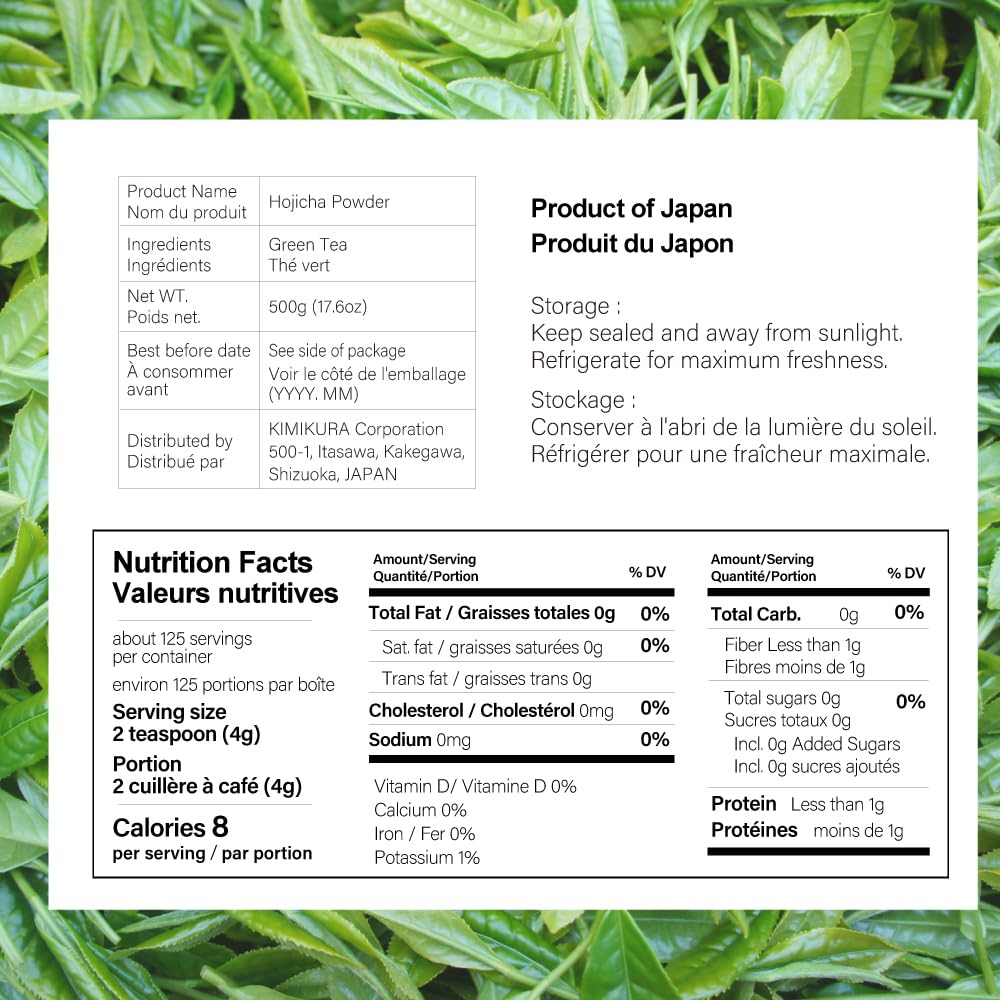 KIMIKURA – Hojicha Powder – Culinary Grade – 500g – Japanese roasted tea