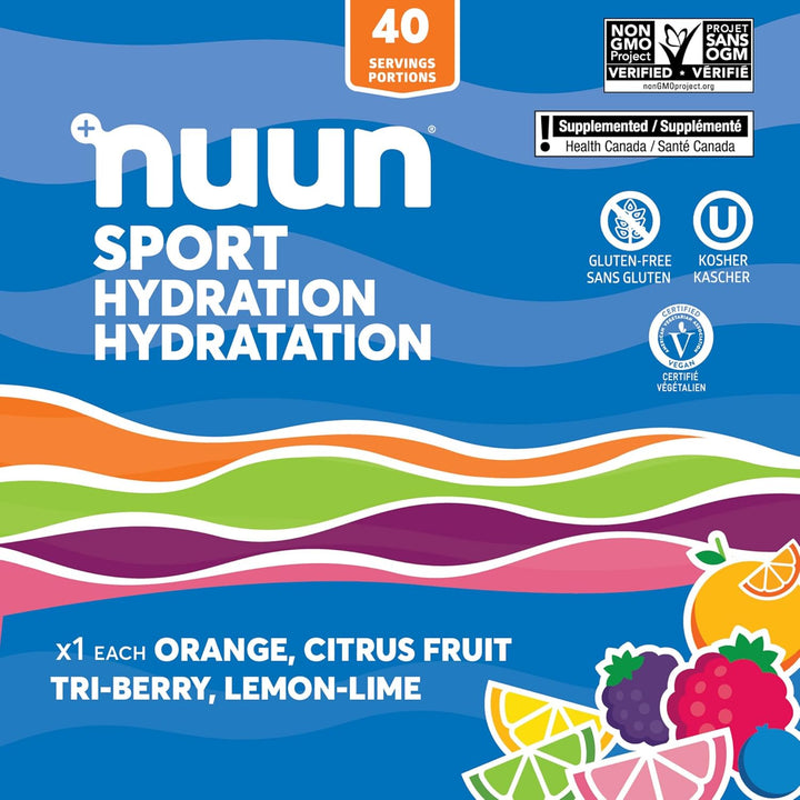 Nuun – Comprimés électrolytes pour sport – Agrumes et baies – 40 doses