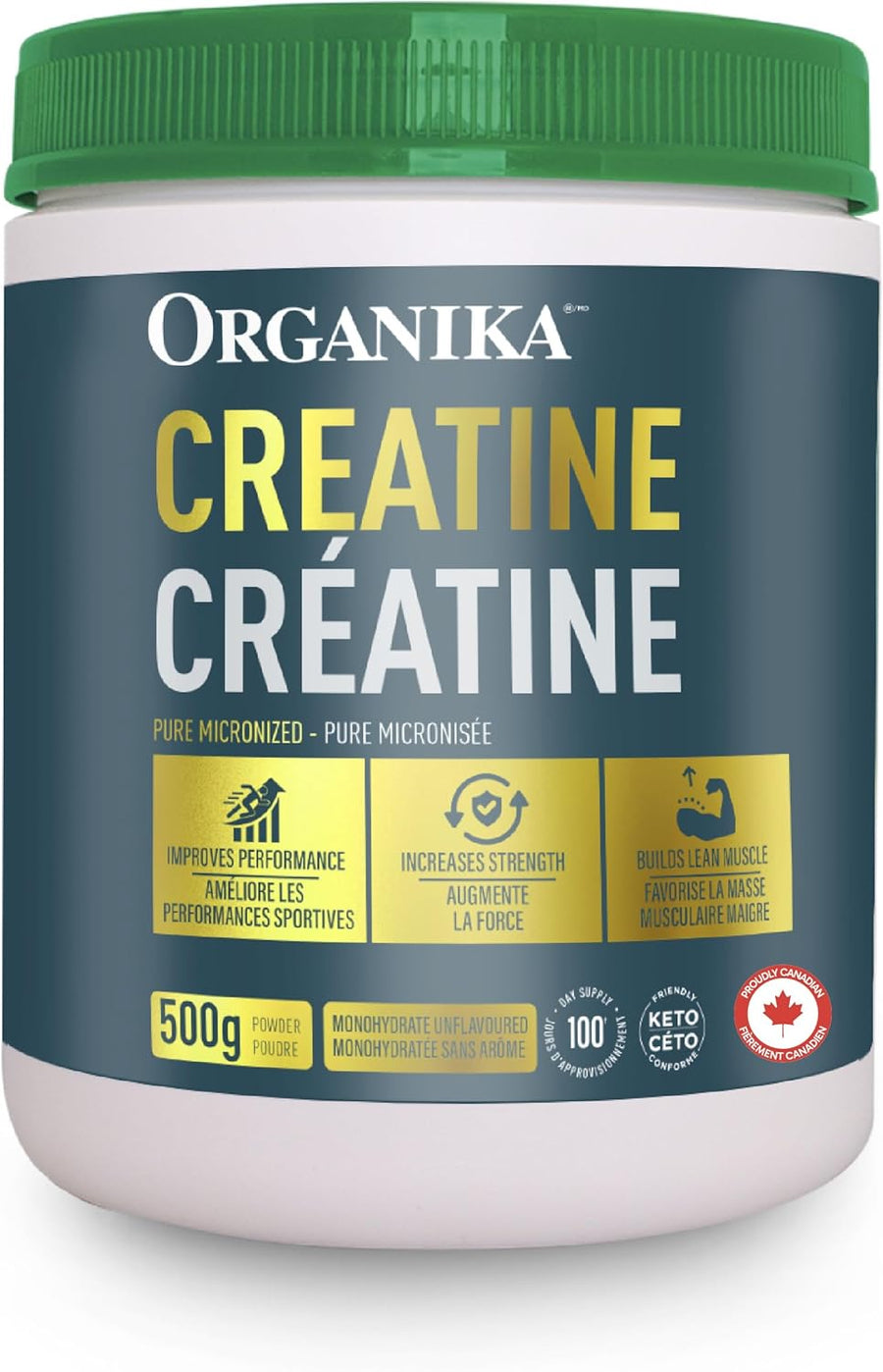 Organika – Creatine Monohydrate Powder – 500 g, 100 Servings