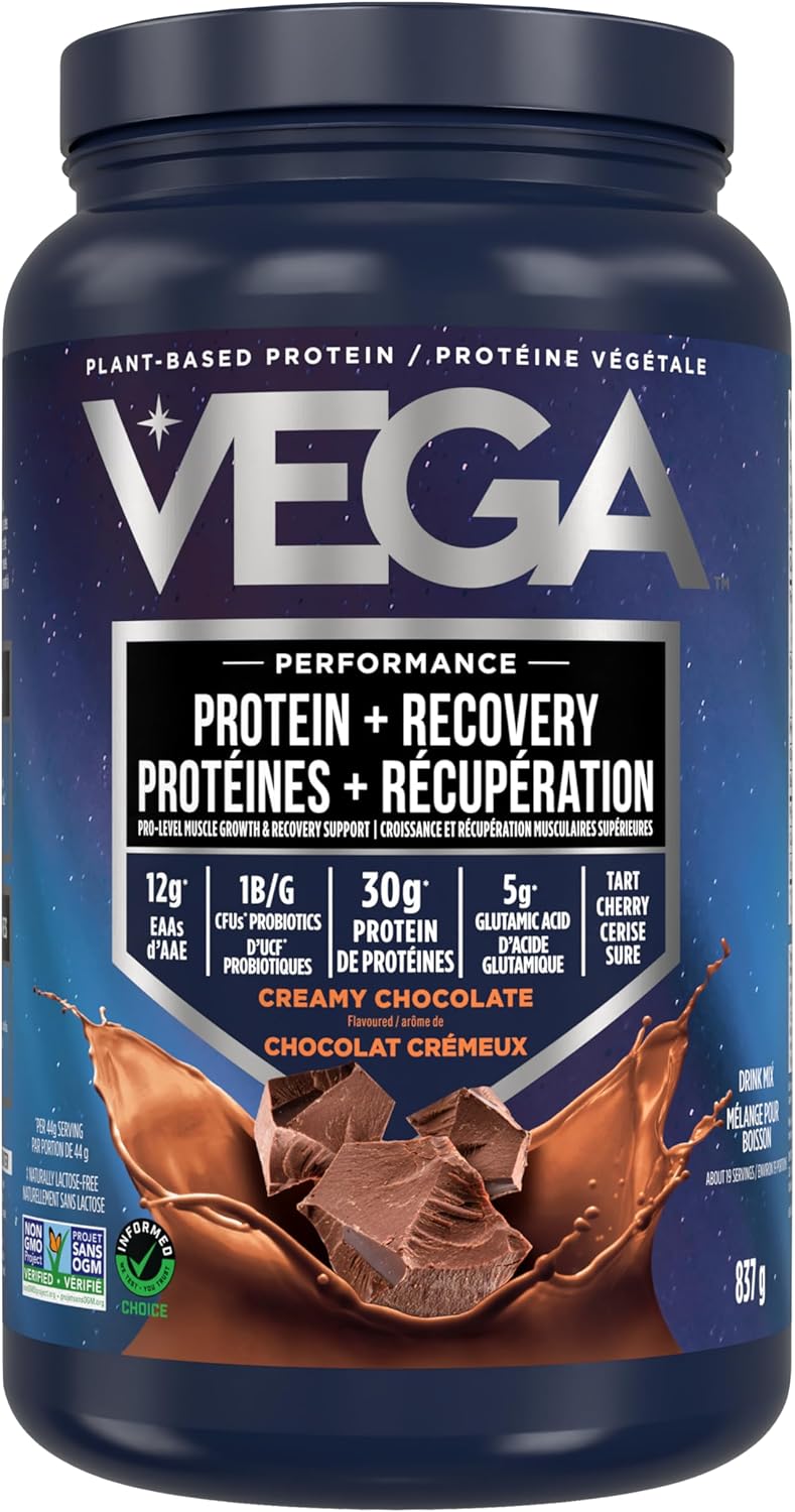 Vega Sport – Vegan Protein Powder + Recovery – Chocolate – 19 Servings, 837 g