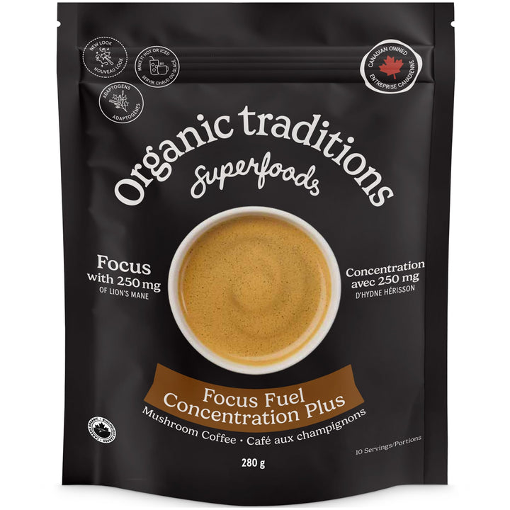 Organic Traditions – Focus Fuel Mushroom Coffee – Instant Blend – 280g