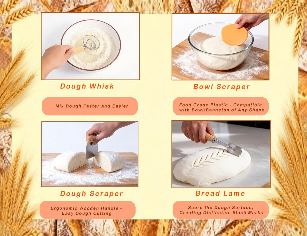 Complete Sourdough Baking Kit with Banneton Baskets and Professional Tools - Canadian Distribution - Ships Free Within Canada on Orders Above CAD $199