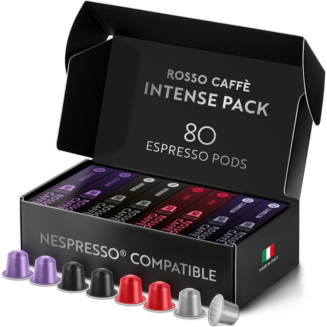 Rosso Caffè – Espresso Pods – Dark Roast Intense Pack – 80 Pods