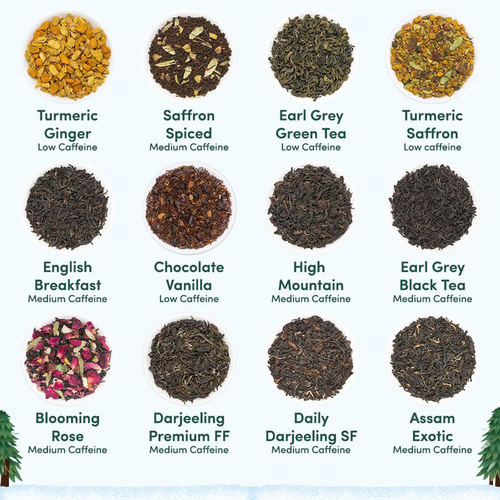 VAHDAM – Christmas Tea Gift Set – 24 Loose Leaf Teas