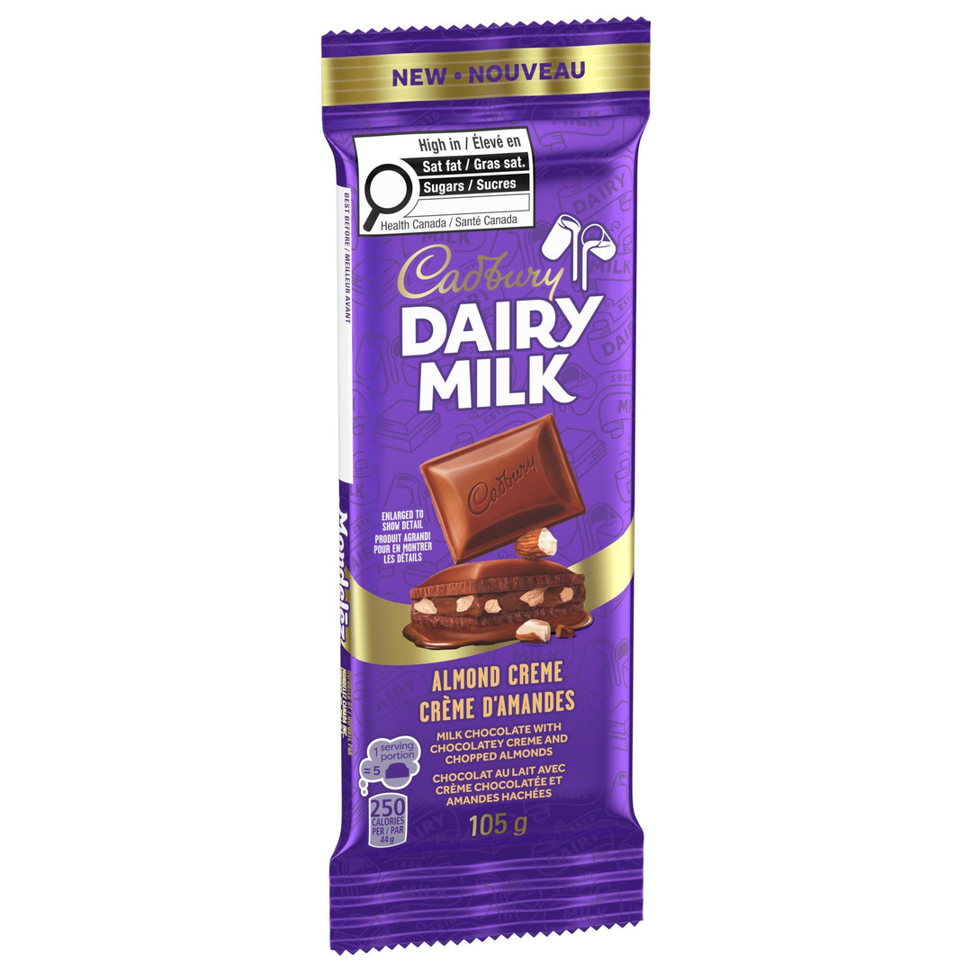 Cadbury Dairy Milk Almond Creme 2 x 105g Chocolate Bar - Canadian Distribution - Ships Free Within Canada on Orders Above CAD $199