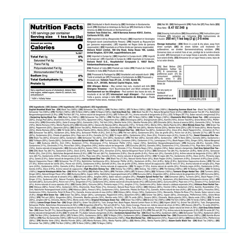 Vahdam – Christmas Tea Gift Set – 24 Flavours – 120 Pyramid Bags