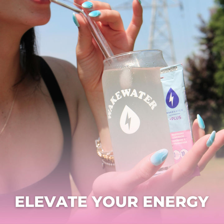 WakeWater Plus – Energy Powder – Raspberry Lemonade – 10 Sticks – Vitamins electrolytes