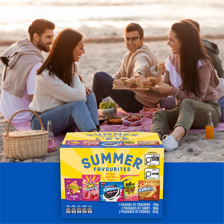 Summer Snack Box 975g - Beach & Picnic Assortment with Cookies, Candies & Crispers - Canadian Distribution - Ships Free Within Canada on Orders Above CAD $199