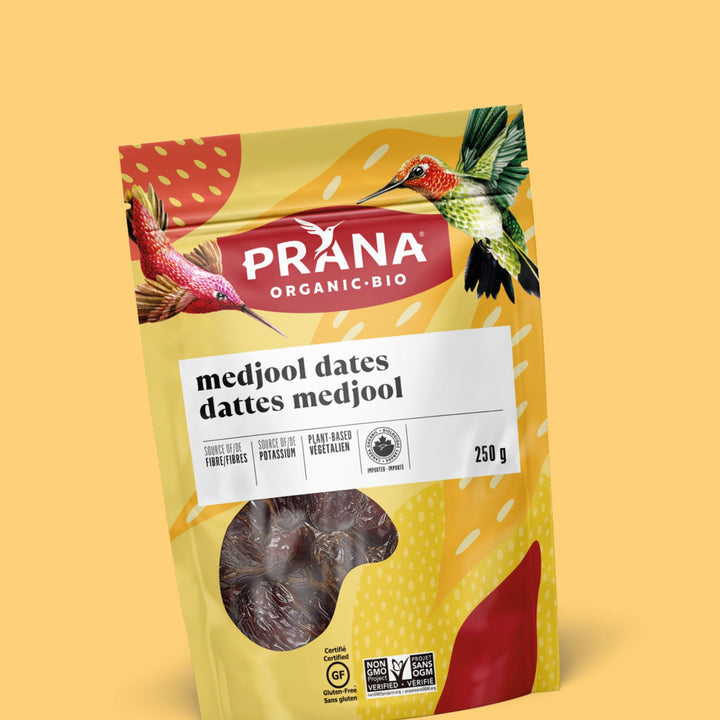 Prana Organic Medjool Dates | Premium Whole Fruit Snack | High in Fibre | Non-GMO, Gluten-Free, Vegan | 2 x 250g - Canadian Distribution - Ships Free Within Canada on Orders Above CAD $199
