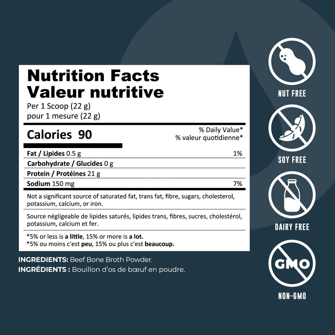 Pure Grass-Fed - Beef Bone Broth Protein Powder - Keto/Paleo - 907g