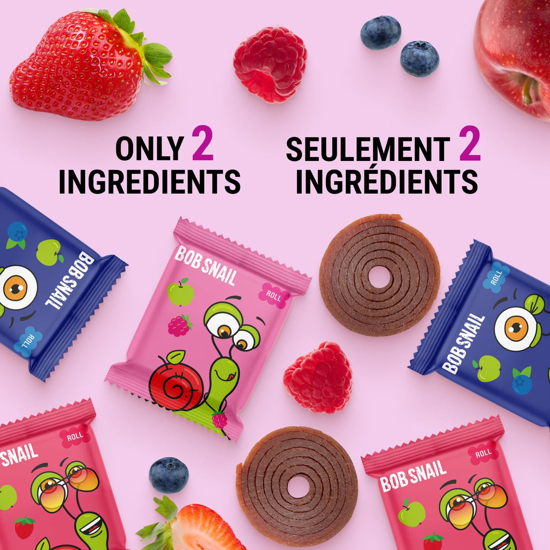 Bob Snail – Fruit Roll Ups – Mixed Fruit – 80 Rolls / 800g – No added sugar