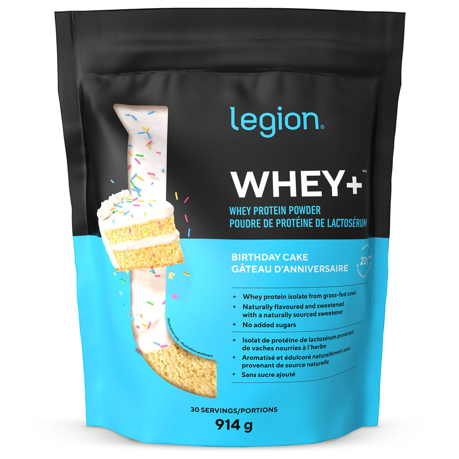 LEGION – Whey Plus Isolate Protein – Birthday Cake – 30 Servings – Grass fed lactose free