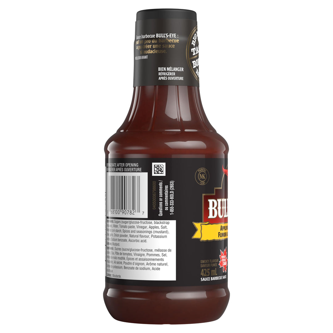 Bull's-Eye Applewood Smokehouse Barbecue Sauce, 425 mL – Perfect for Marinating and Grilling - Canadian Distribution - Ships Free Within Canada on Orders Above CAD $199