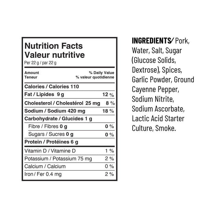 Great Canadian Meat – Pepperoni Sticks – Hot – 18 × 22g – High protein snack