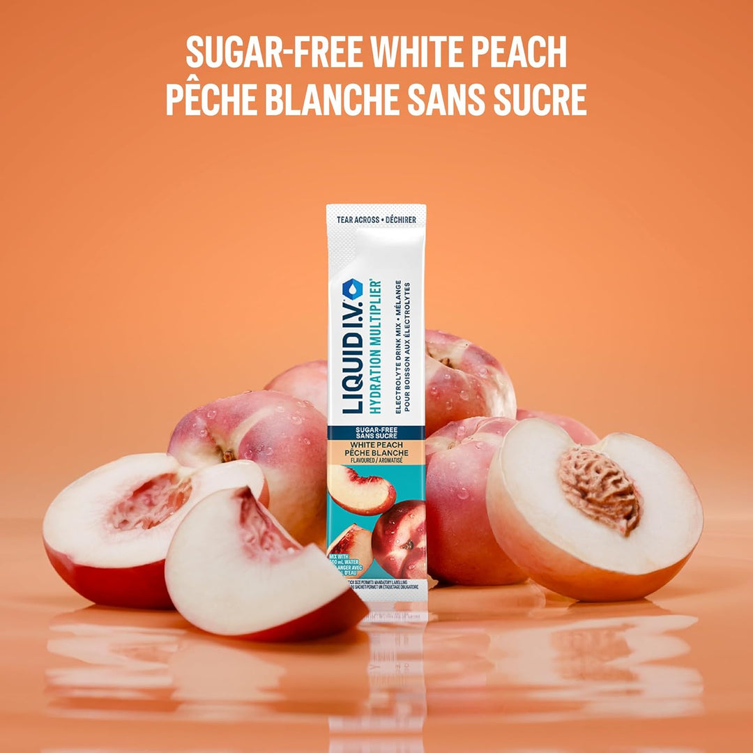 Liquid I.V. – Hydration Multiplier (Sugar Free) – White Peach – 18 Sticks