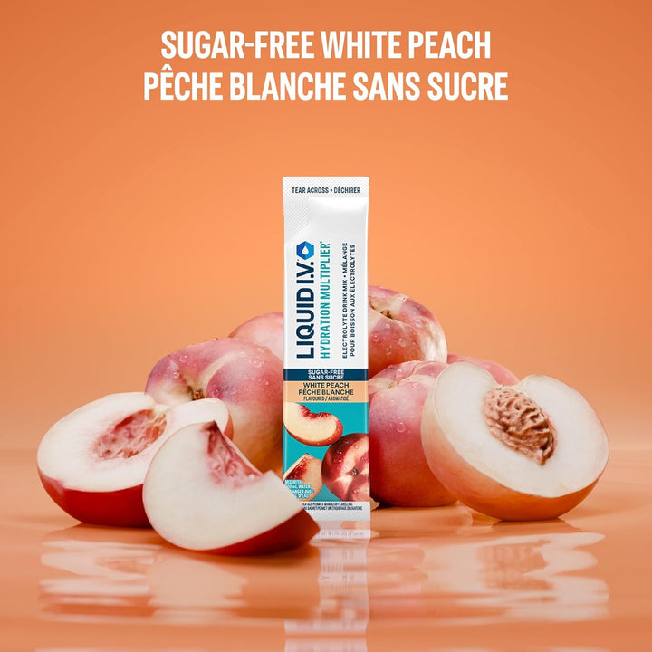 Liquid I.V. – Hydration Multiplier (Sugar Free) – White Peach – 18 Sticks