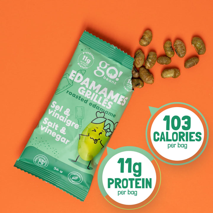 GoBeanz – Crunchy Roasted Edamame – Salt & Vinegar – 20 Pack