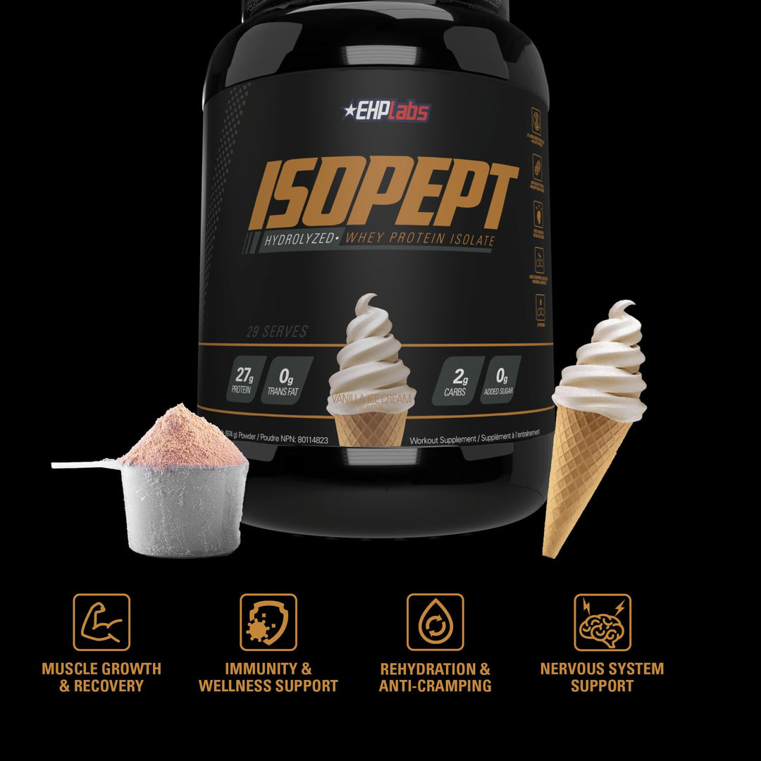EHP Labs – IsoPept Whey Protein – Vanilla Ice Cream – 27 Serves – 27g isolate